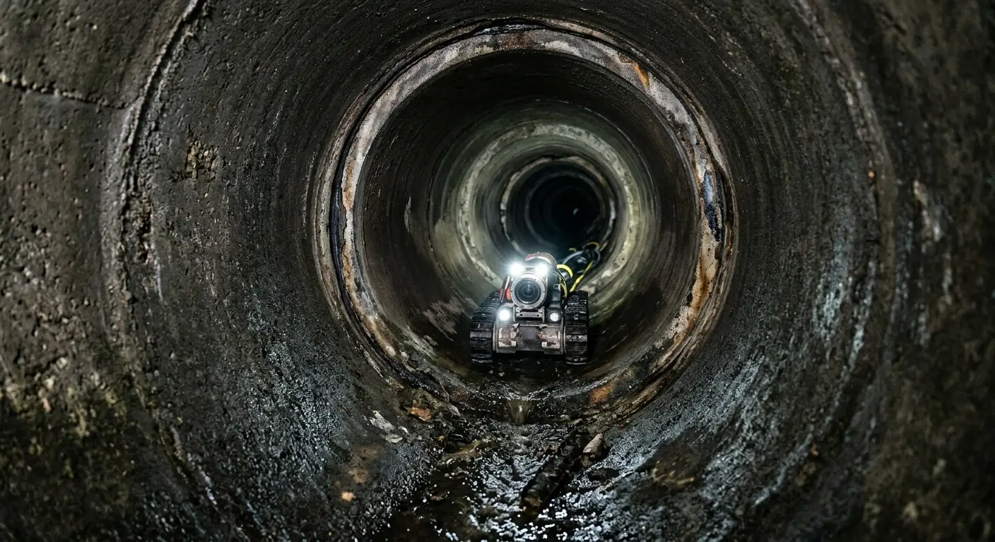 Robotic sewer camera inspecting pipe interior for Drain Snake Service in Ocean City